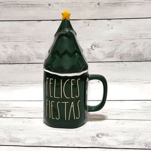 Brand New Rae Dunn by Magenta "Felices Fiestas" Mug with topper.